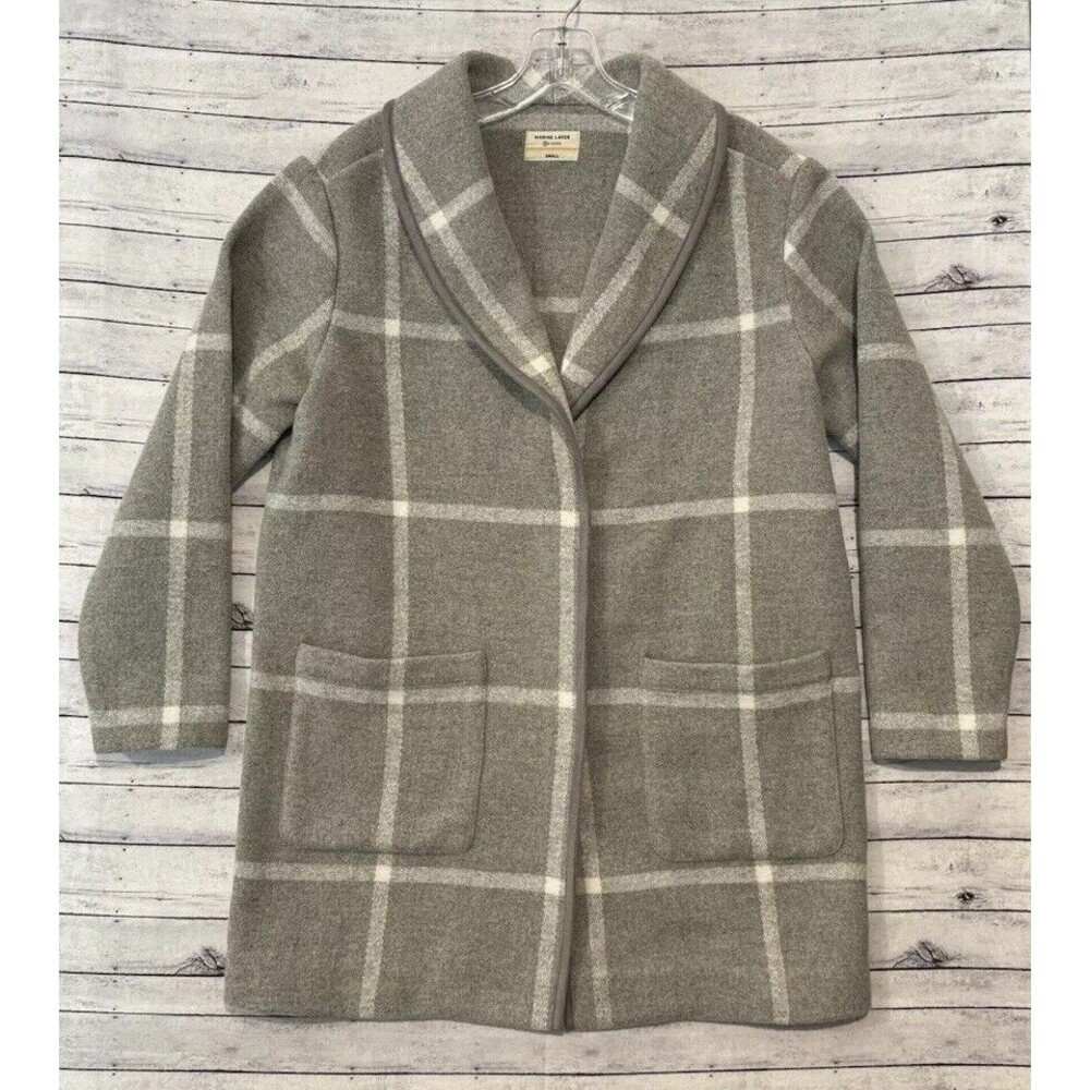 MARINE LAYER Womens Liverpool Shawl Collar Wool Jacket Sz S Snap Button Plaid